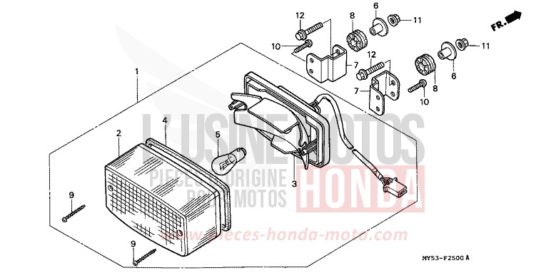 HECKLEUCHTE von CB1300 Super Bold'or ABS SCHWARZ (NH1) von 1994